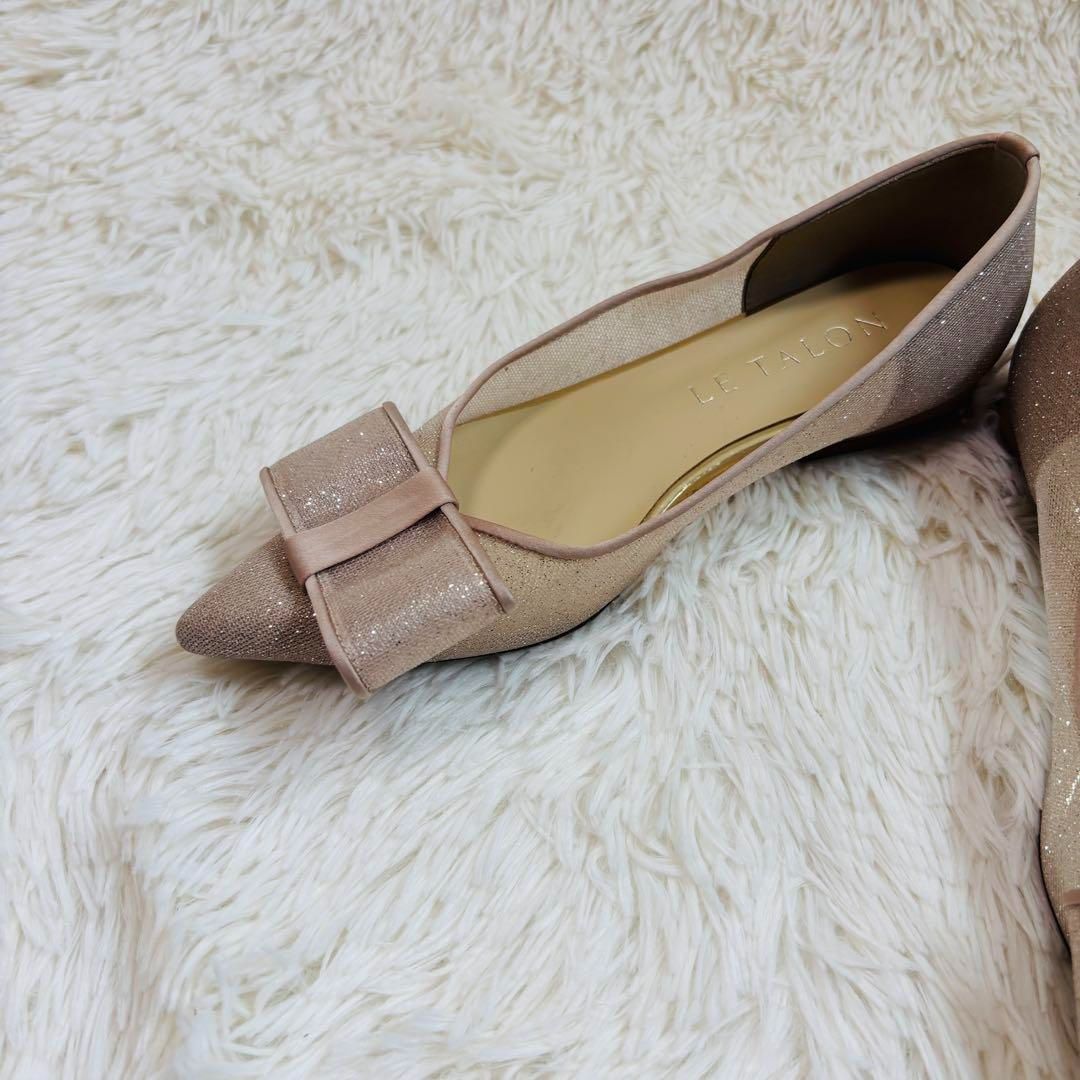 TALON ポインテッドチュールリボンフラット