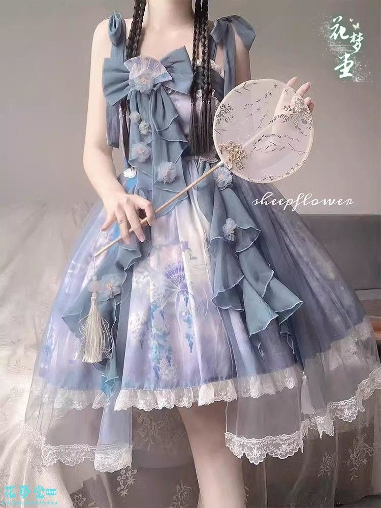 25年 ♥リボン コスプレドレスロリータセット 仮装 オリジナル 洋服 ロリータ ワンピース 撮影会 舞台 イベント 原野空間-234