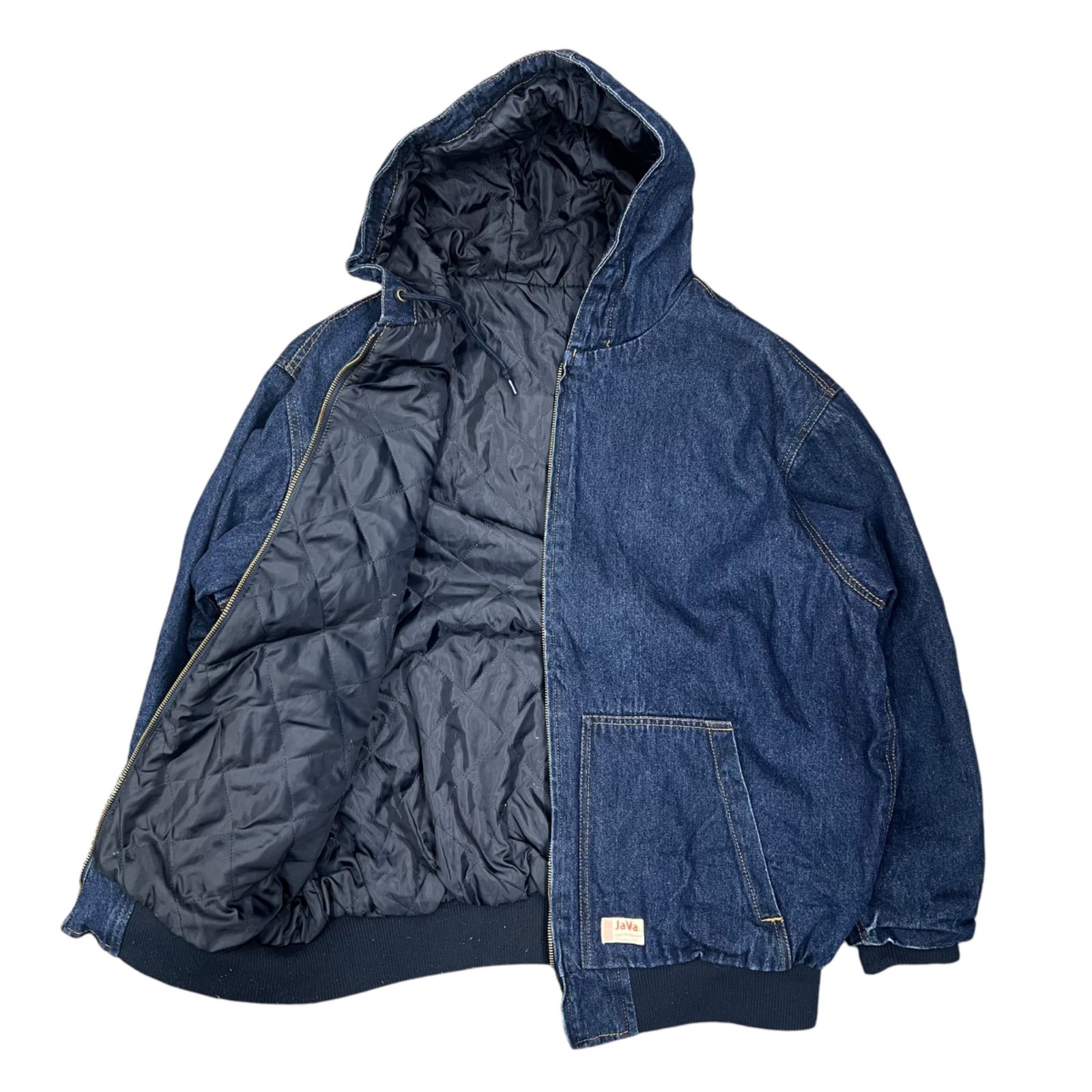 Java キルティングコットンフード付きブルゾン 285534 デニム