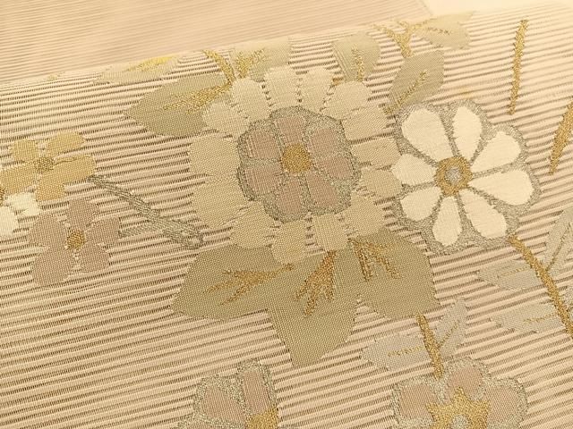 平和屋着物■極上　夏物　太鼓柄袋帯　枝花文　金銀糸　逸品　DZAB0007kh5 平和屋着物＊夏物 太鼓柄袋帯 枝花文 絽綴れ 金銀糸 正絹 逸品