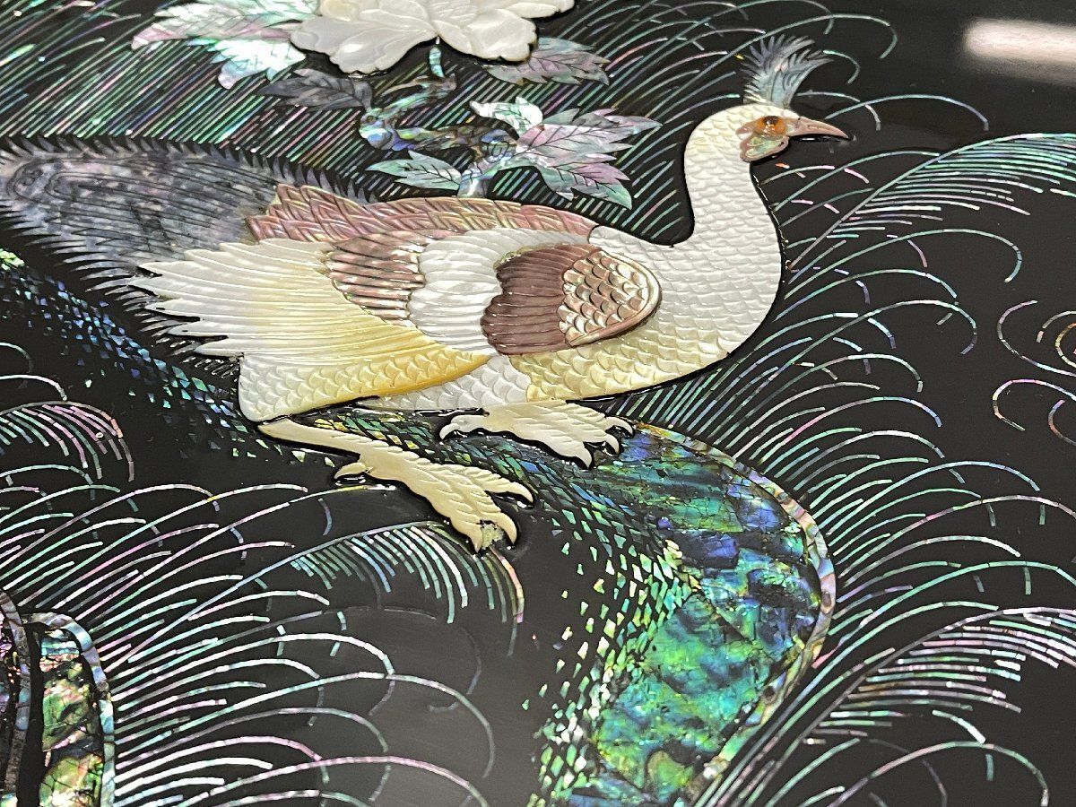 螺鈿細工 孔雀模様
