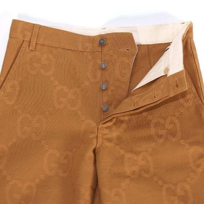 グッチ GUCCI GG ジャガード コットン パンツ キャメル 717833
