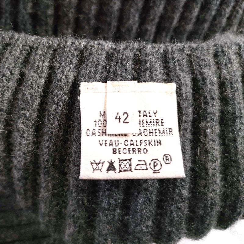 HERMES カシミヤ100％ レザーベルト ニットボレロ ケープ ポンチョ HERMES カシミヤ100％ レザーベルト ニットボレロ FR42 ランクA