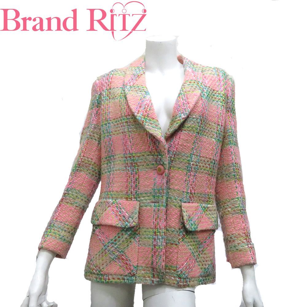 ＊CHANEL＊ヴィンテージジャケット＊ピンクツイード＊1992年＊92P 希少】CHANEL シャネル ツイードジャケット ピンク ココボタン