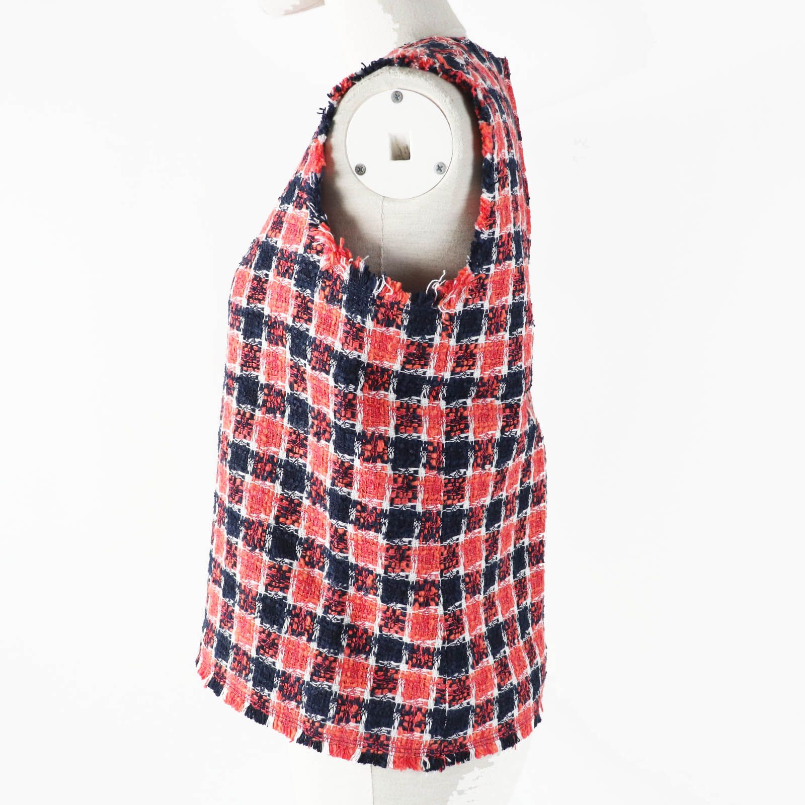 極美品◎DRAWER ドゥロワー 6521-299-0493 ブロックチェック柄