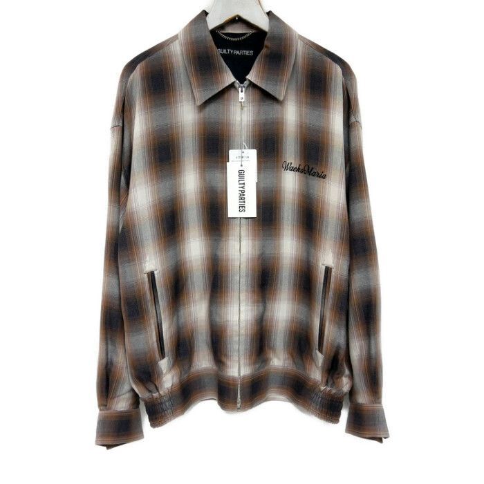 WACKO MARIA ワコマリア 国内正規 24SS OMBRE CHECK 50'S JACKET オンブレチェックジャケット ブルゾン 24SS-WMO-BL14 BEIGE ベージュ L