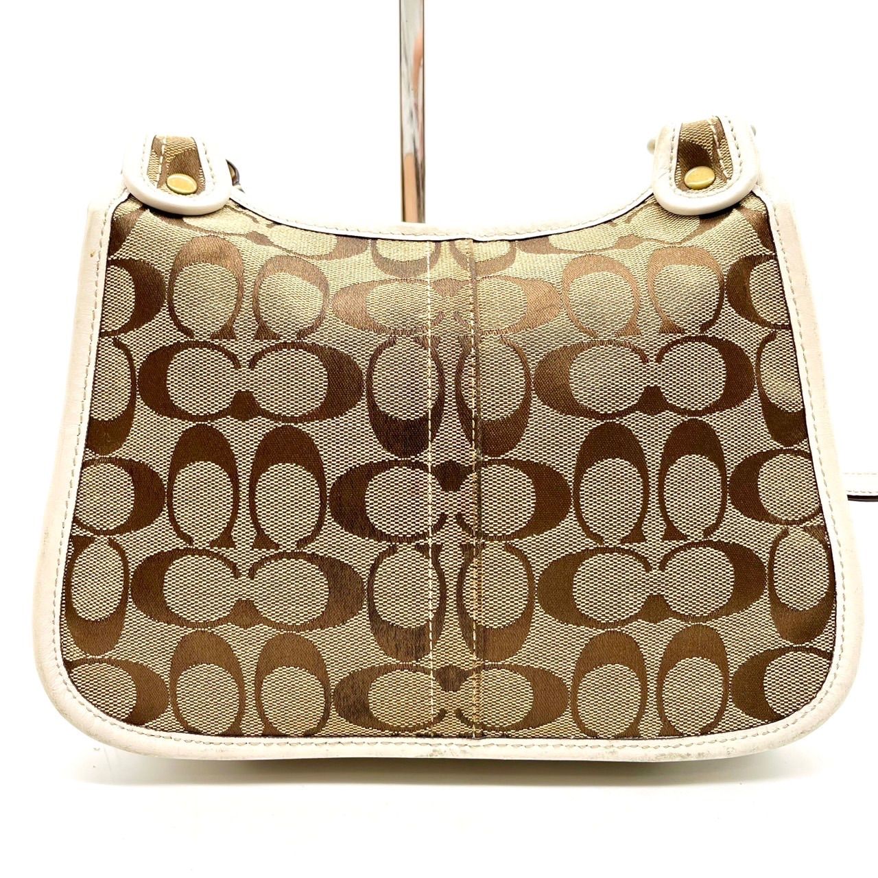 コーチ　ターンロック　レザー　キャンバス　トートバッグ　肩掛け　総柄 ✨良品✨ COACH コーチ ワンショルダーバッグ トートバッグ