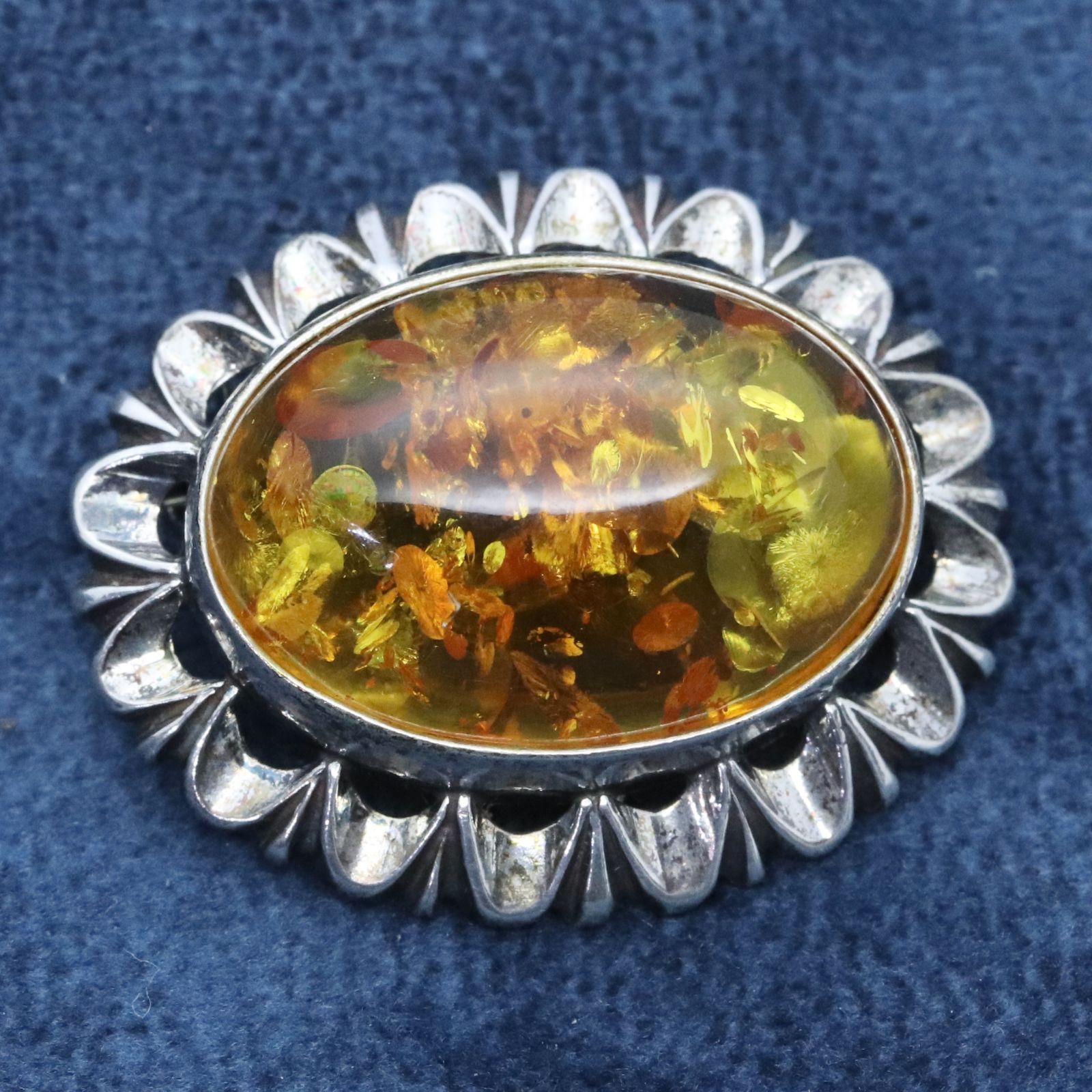 琥珀 シルバーブロ―チ (チェロ)