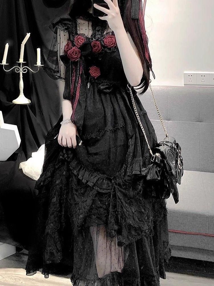 LT-99 豪華姫系 lolita 可愛 レトロ風 オリジナル 洋服 ロリータ ワンピース 美しい刺繍