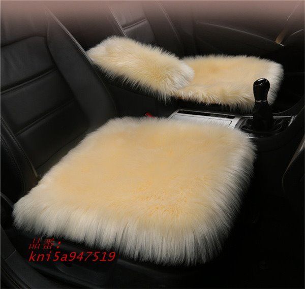 カークッション 冬用 フェイクシープスキン カーシートカバー パッド フロント 暖かい 自動車シートカバー ロング バックシート 自動車 kni5a947519