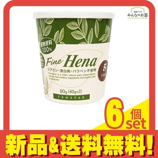 テンスター ファインヘナ ブラウン 80g 6個セット まとめ売り