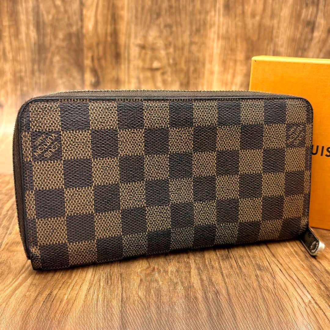 送料無料【美品】ルイヴィトン N60015 ダミエ 長財布 ジッピー・ウォレット