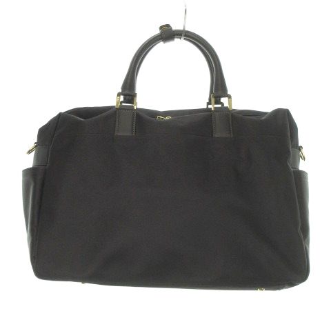 ダックス DAKS ボストンバッグ 2way ショルダーバッグ ナイロン レザー ロゴ ワンポイント ハウスチェック 黒 ブラック /MN17 ■GY18