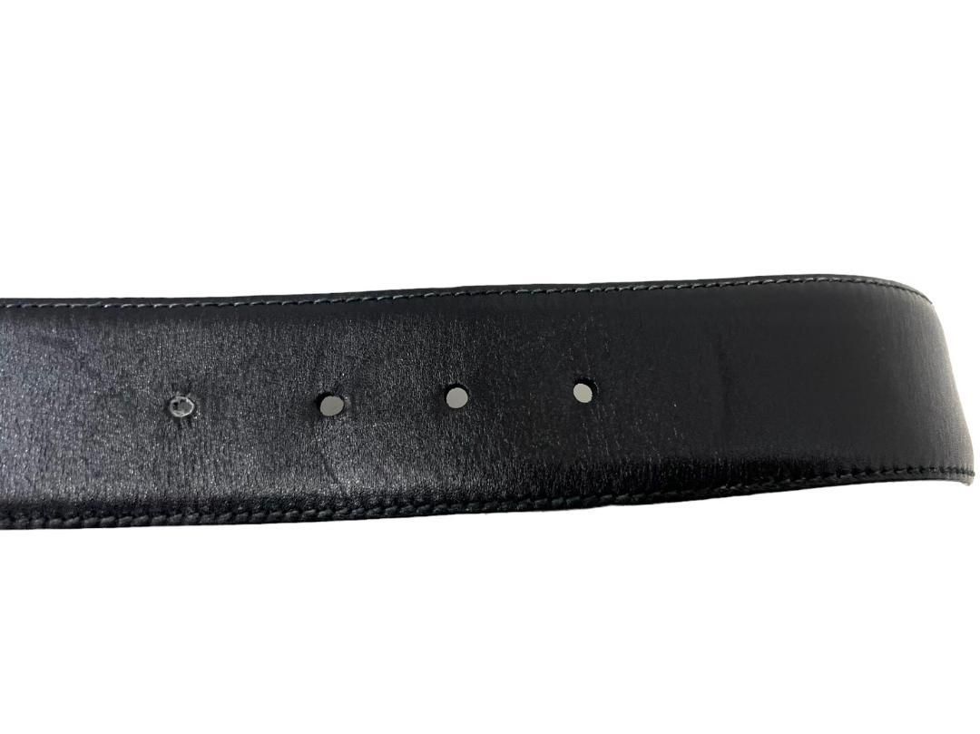 GUCCI インターロッキングG レザーベルト ブラック ゴールド金具 インターロッキングG バックル付き ベルトブラック レザー