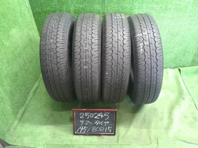 個人宅不可 離島不可 15インチ 夏 サマータイヤ 新車外し 4本 195|80R15 24年 AT20 GRANDTREK ダンロップ タイヤ ジムニー 自社品番250245