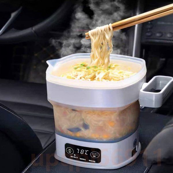 電気 ケトル ポット 12V|24V 車用 沸かし器 折り畳みケトル 40℃-100℃温度調節 800ml大容量 ミニ 乗用車 快速沸騰 調乳器具 お湯 ラーメン