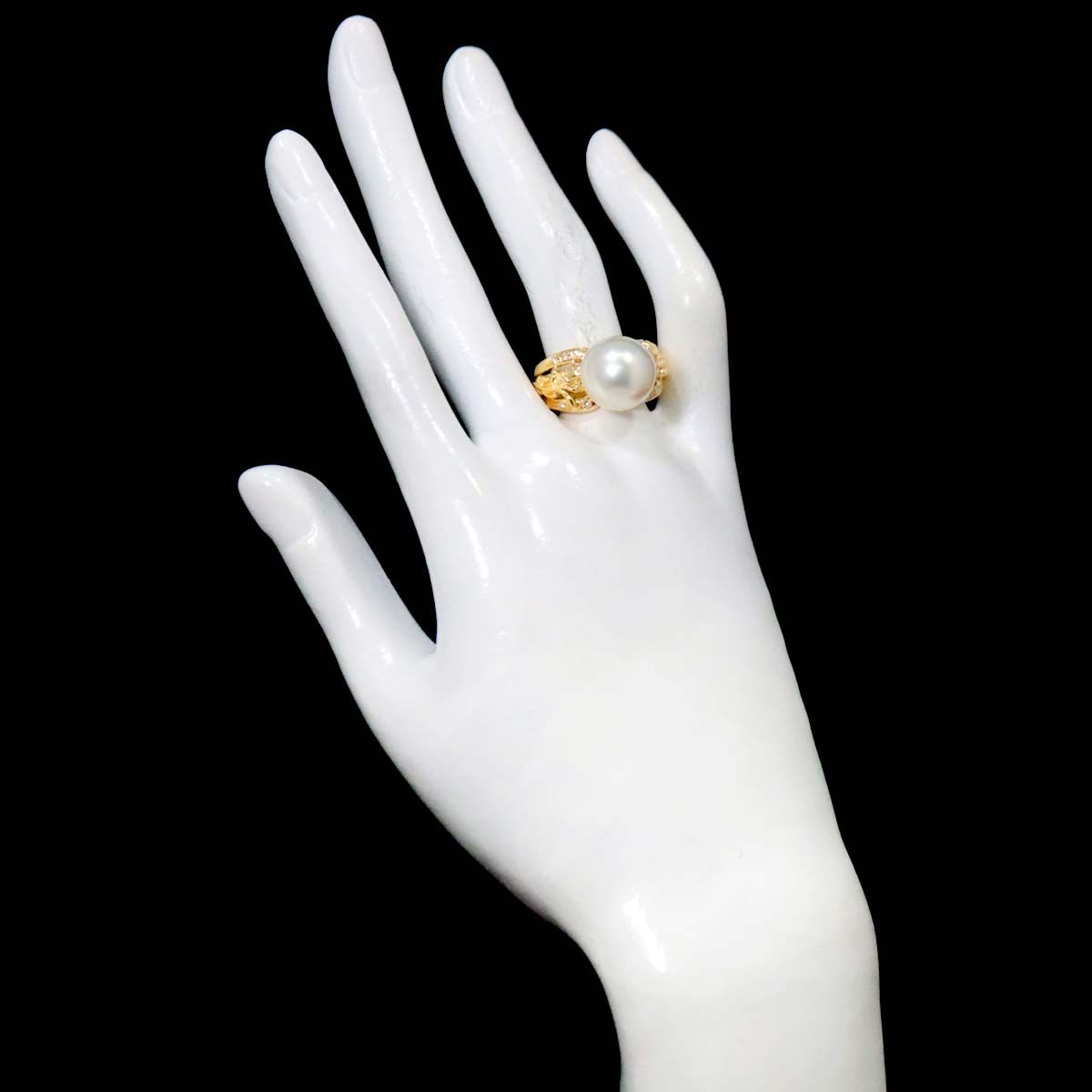 タサキ TASAKI 白蝶真珠 12.2mm ダイヤ 0.12ct リング 16.5号