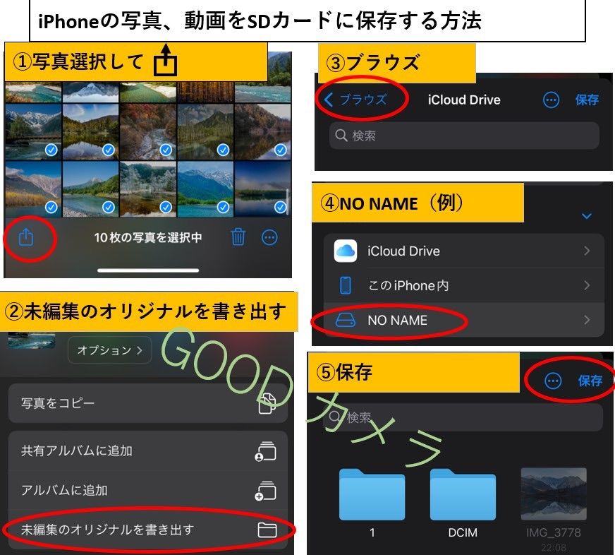 iPhone SDカードリーダー Flashair不要 データ転送 純正品同様 - その他