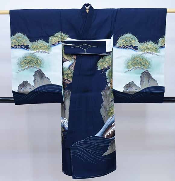 #9-020 (保管品) 正絹 男児 お宮参り きもの 9-020 (保管品) 正絹 男児 お宮参り きもの