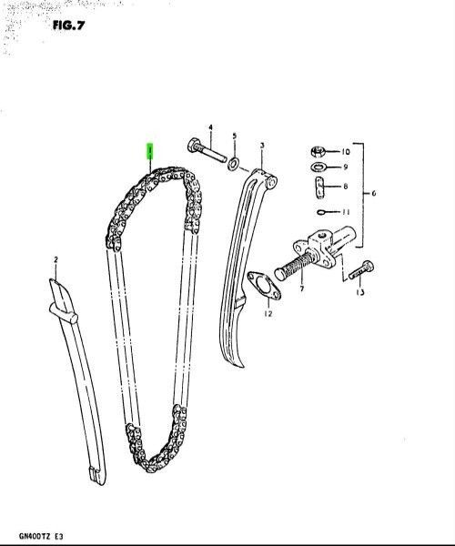 スズキ GN400T カムシャフトドライブチェーン CHAIN CAMSHAFT DRIVE 12760-32411-000 1982 SUZUKI純正 Genuin JDM ♥ メーカー純正品