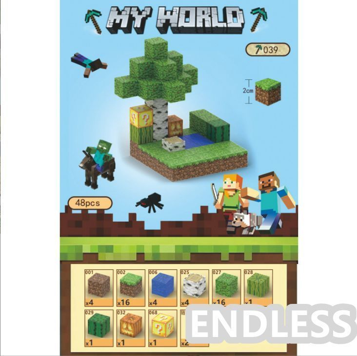 【新品未使用】マグネットブロック マインクラフト マグネットキューブ レゴ 互換 ミニフォレスト 48pcs マインクラフト風