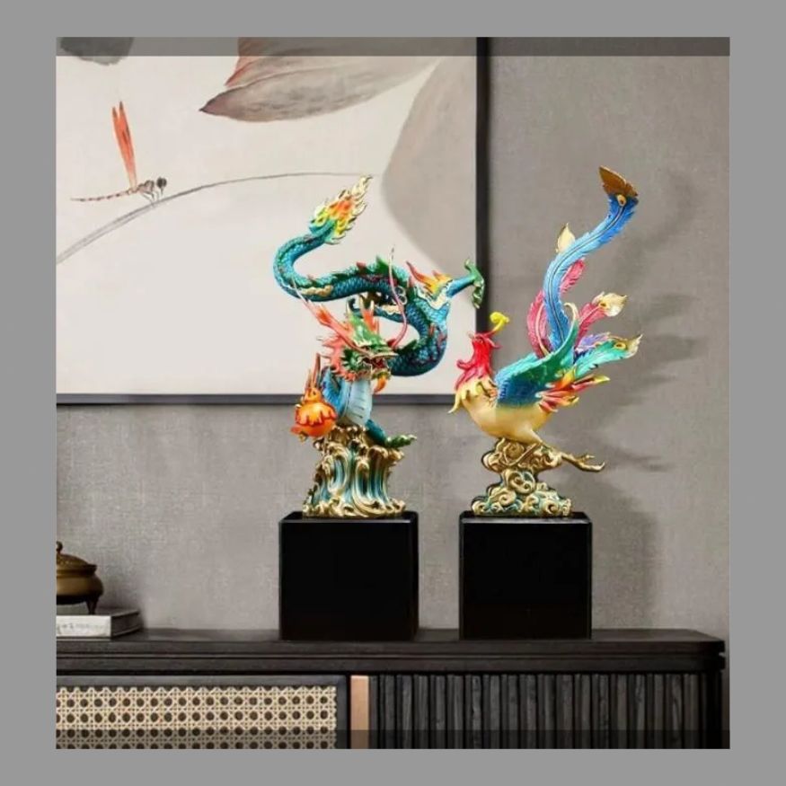 鳳凰の置物 風水 瑠璃製 大吉開運 平安・調和をもたらす伝説の鳥 瑠璃