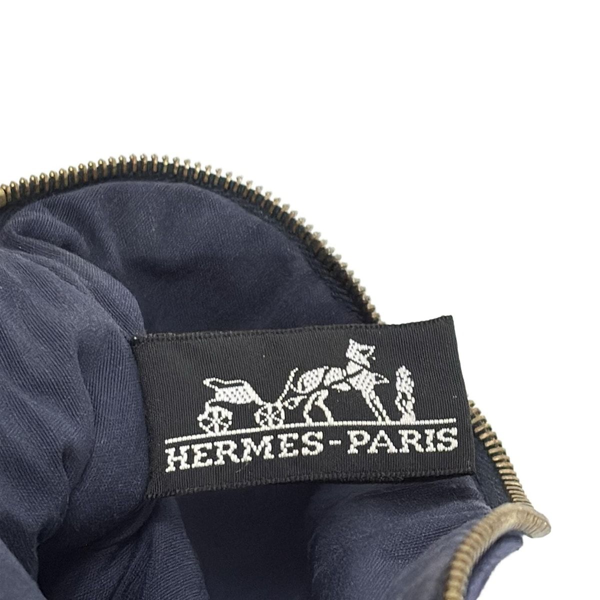 HERMES(エルメス) ポーチ ボリードポーチ20 ネイビー×ブラウン