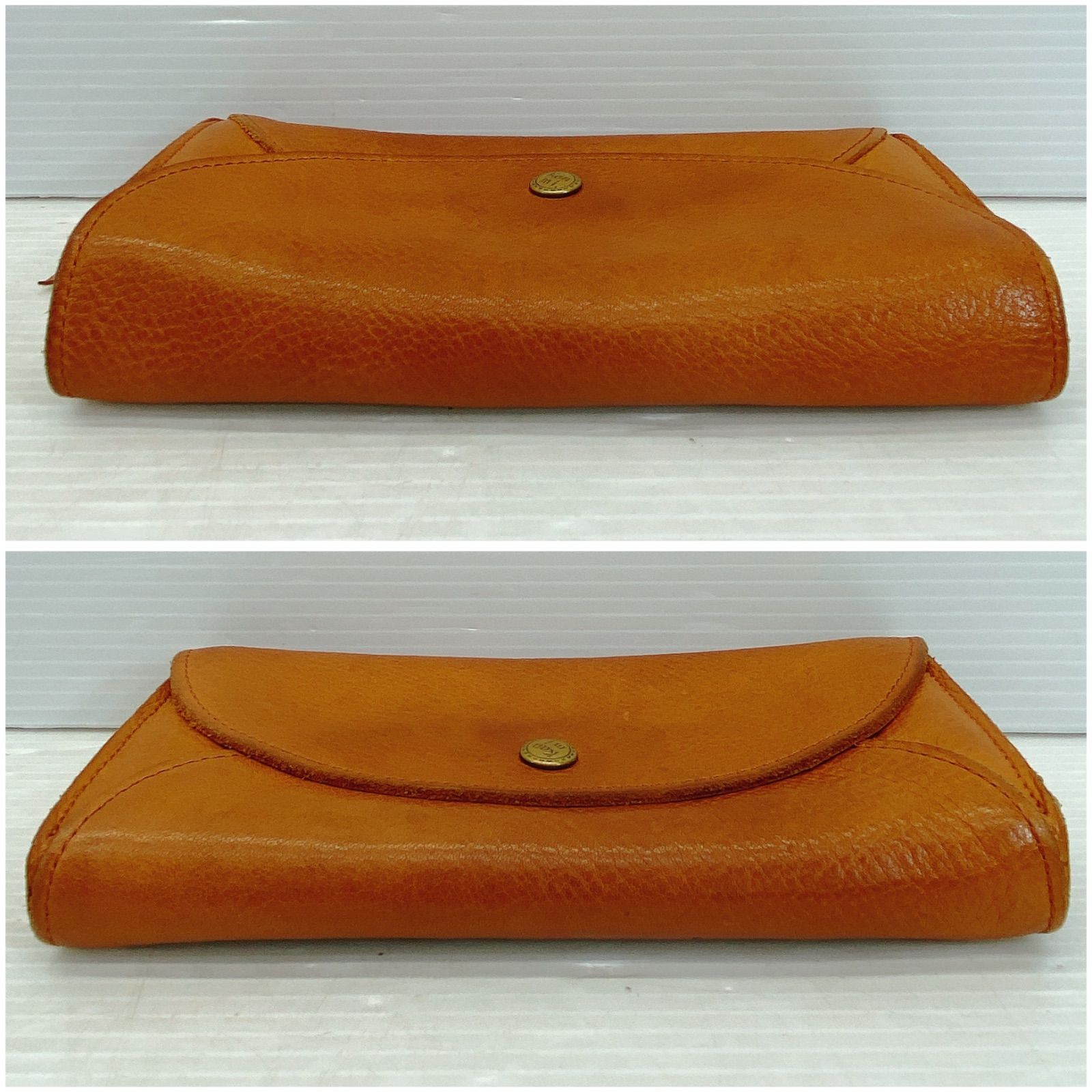 Kanmi. ブラウン 長財布⭐︎新品未使用⭐︎週末限定値下げ！ □ Kanmi カンミ 長財布 ブラウン レザー 保存袋付き 中古品