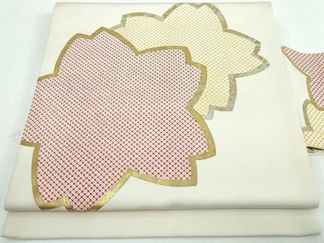 O0728 美品 逸品 上品 塩瀬 桜 金彩 正絹 名古屋帯 楽天市場】九寸名古屋帯 絹菱 京都名門染匠 正絹 本加工友禅