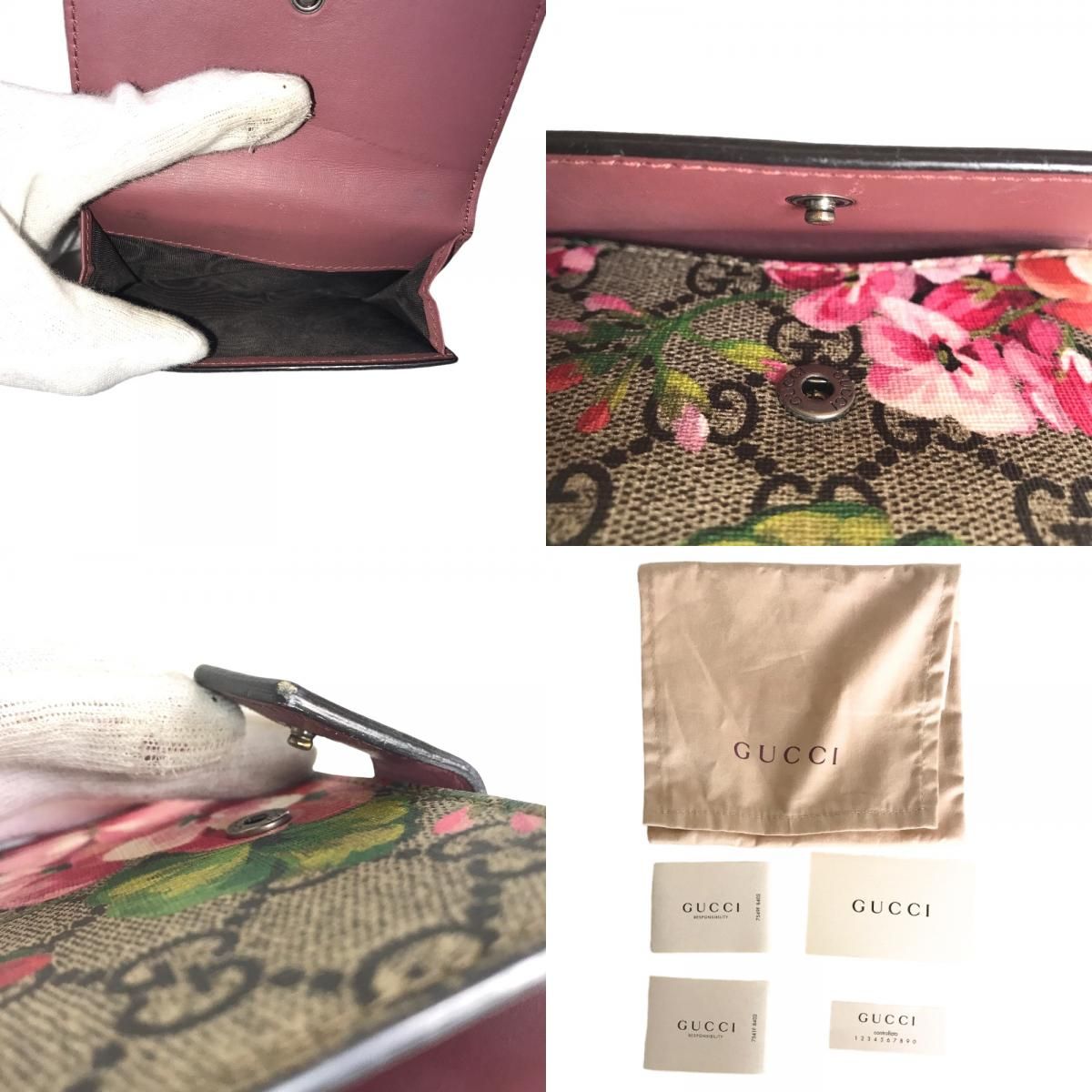 GUCCI グッチ フラワー コンパクトウォレット 二つ折り財布 レディース