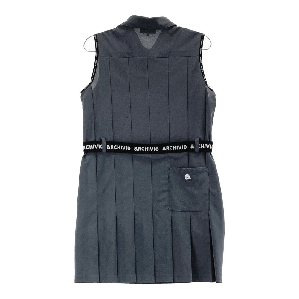 サイズ 40 ARCHIVIO アルチビオ モデル プリーツ切替 ノースリーブワンピース グレー系 240101504689 ゴルフウェア レディース ストスト