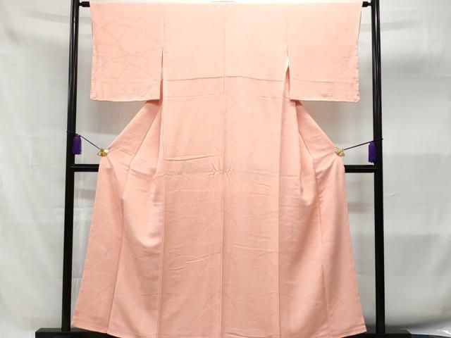 平和屋着物□上質な色無地 雪芝地紋 虹色 正絹 逸品 未