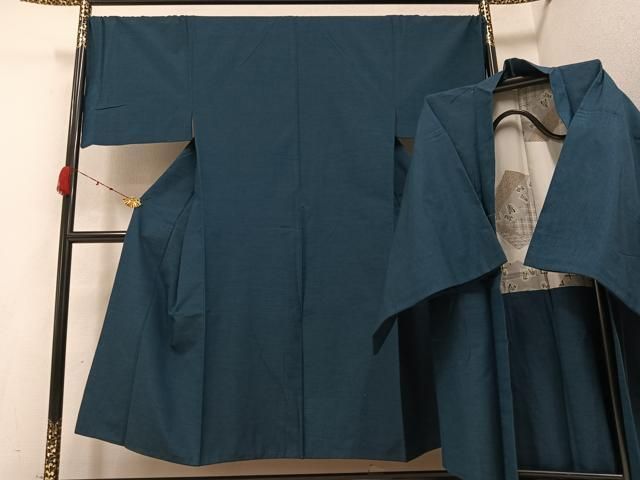 平和屋着物●男性 紬 アンサンブル 色無地 褐返し色 伊勢丹扱い 正絹 AABB0417ph