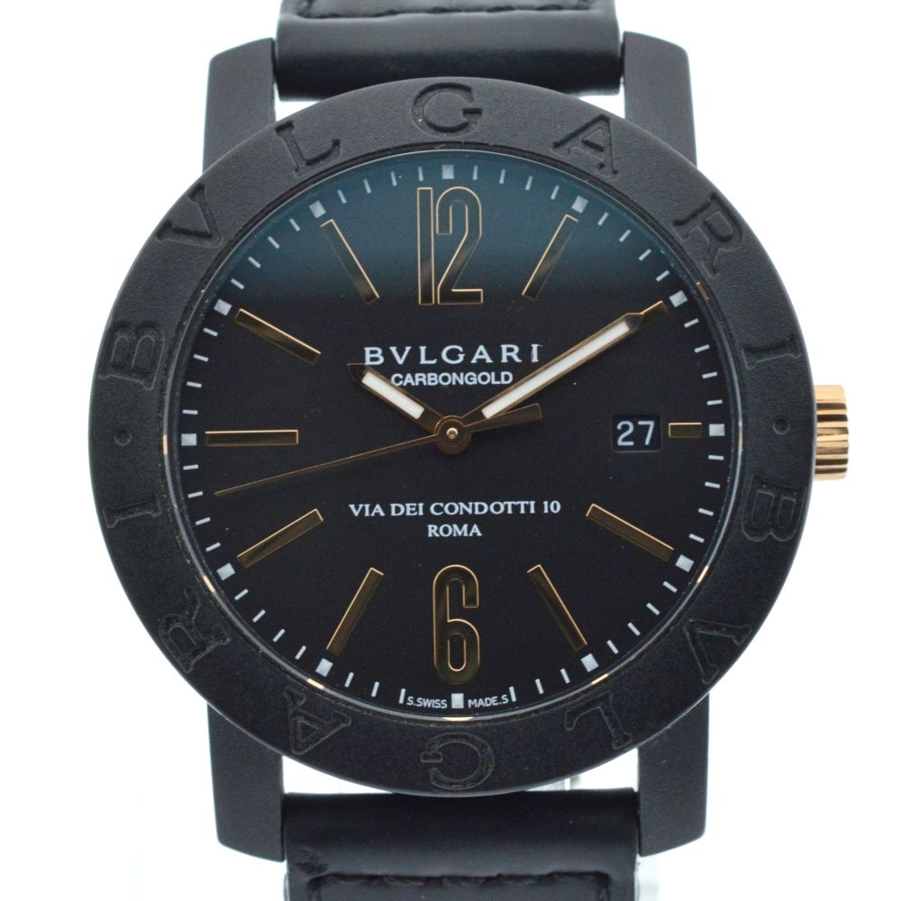 ブルガリ BVLGARI BBP40BCGLD/N ブルガリ ブルガリ カーボンゴールド 自動巻き メンズベルト訳あり H#136620