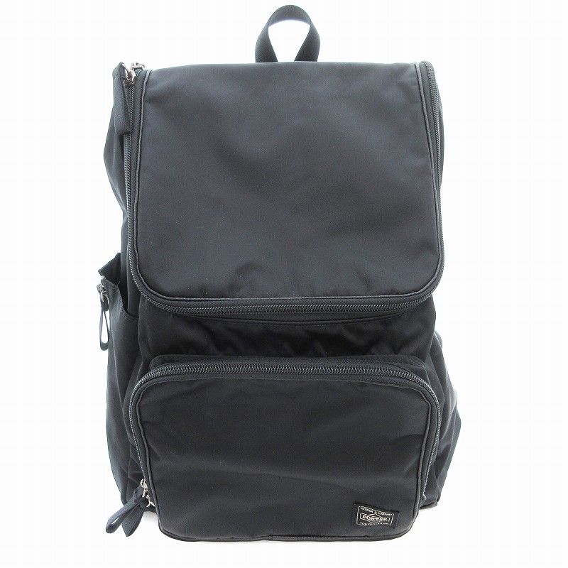 Porter ブラックナイロンリュック Porter Tanker Backpack Daypack Nylon Logo Black /Xz Gy18
