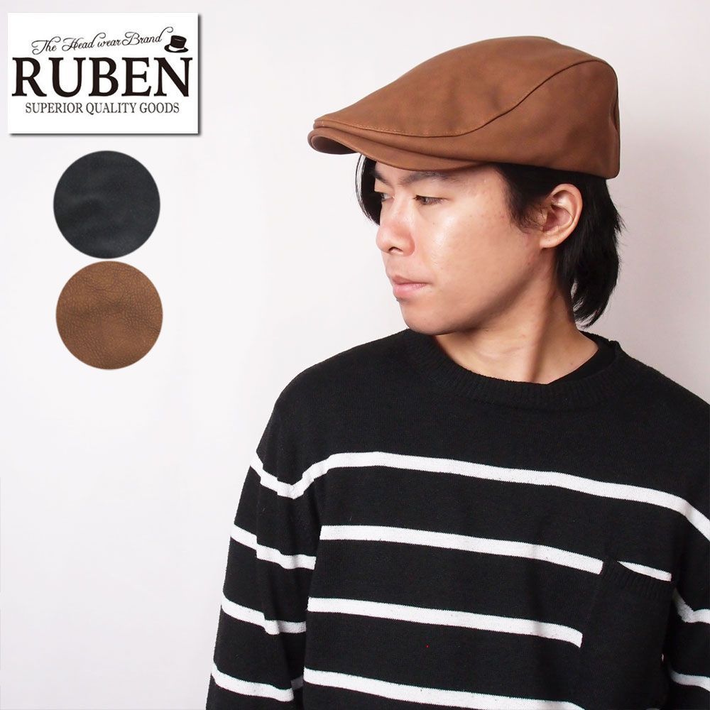 RUBEN ルーベン フェイクレザー ハンチング フリーサイズ