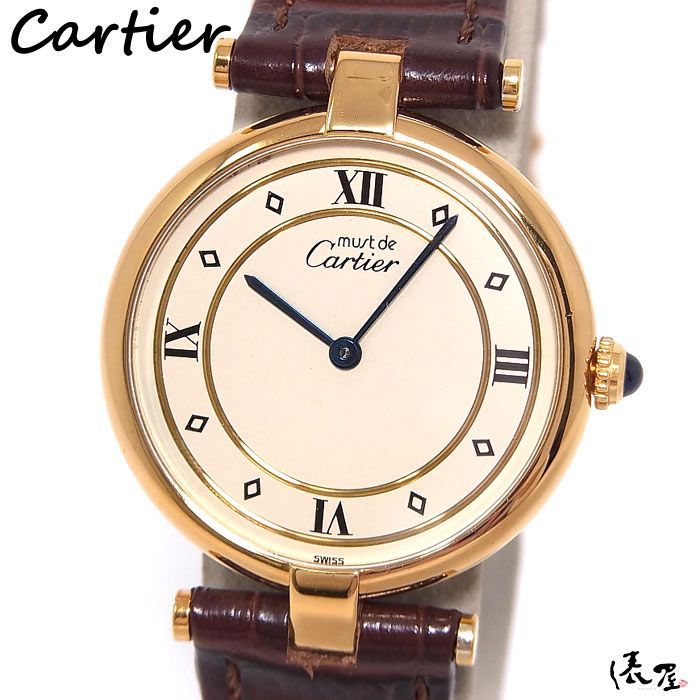 【極美品】カルティエ マストヴァンドーム LM 4ローマン ラージサイズ メンズ ヴィンテージ Cartier 時計 腕時計 中古【送料無料】