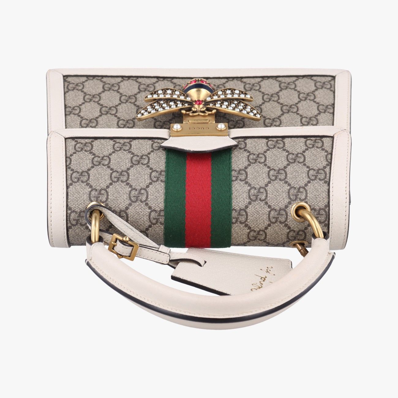 グッチGucciクイーン マーガレットホワイトPVCコーティング