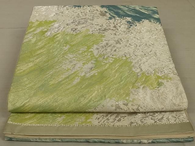 平和屋着物＊夏物 六通柄袋帯 紫陽花 アジサイ 銀糸 正絹 逸品 DAAW0381op