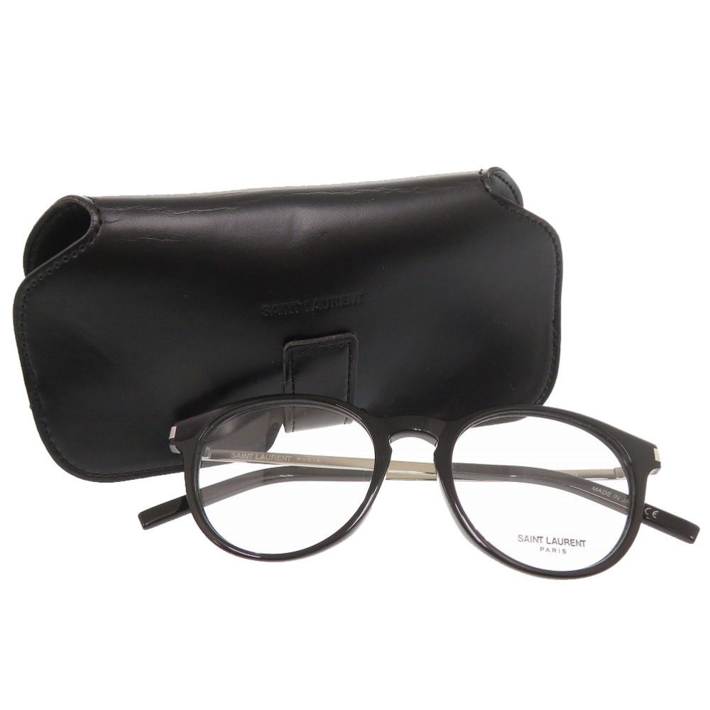 美品 サンローランパリ SL25/F 001 プラスチック ブラック 伊達メガネ  