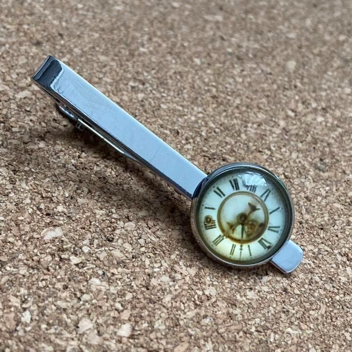 t044 時計 文字盤 レトロ タイピン ネクタイピン - メルカリ