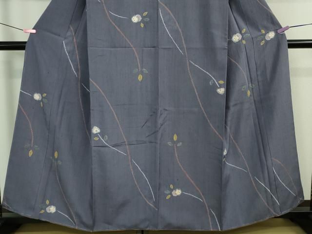 草花文 紅掛花色地