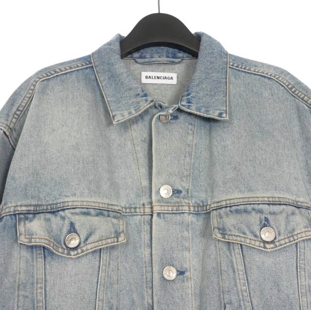 BALENCIAGA ラインストーン デニムジャケット バレンシアガ BALENCIAGA 19SS バックラインストーンロゴ デニム