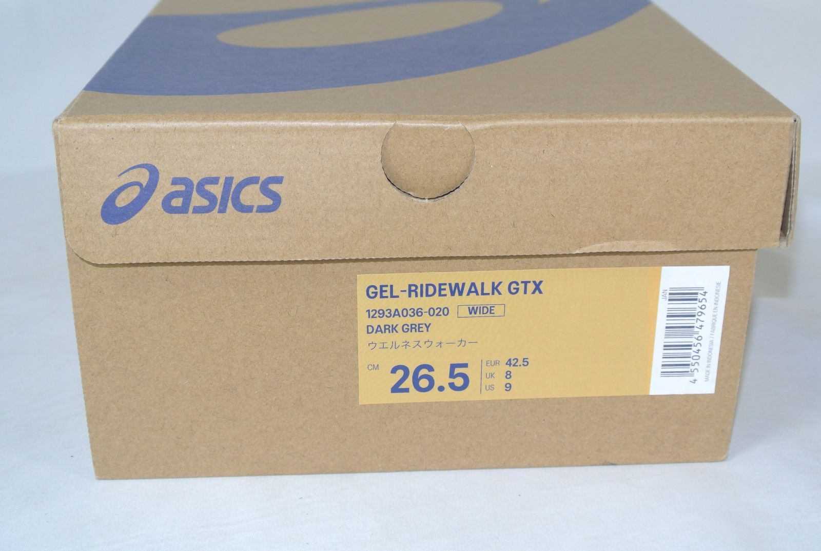 アウトレット asics メンズウォーキングシューズ GEL-RIDEWALK GTX(ダークグレー)1293A036-020/訳あり新品/サイズ26.5cm/送料無料/激安処分