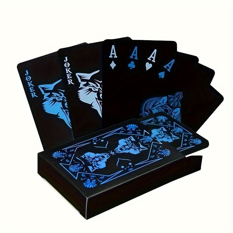 トランプ プラスチック 狼 ブラック ブルー 防水 高級感 耐久性