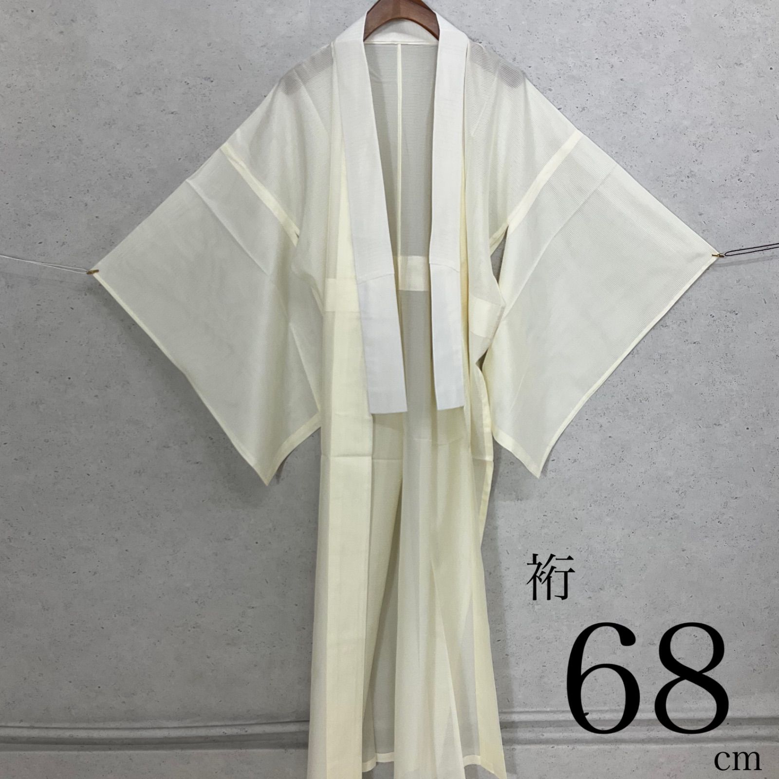 kimono+one◆未使用同然◆夏物◆長襦袢◆駒絽織◆仕付け糸付き◆正絹◆単衣◆半衿付き◆裄長◆裄68肩丈139.5◆小紋紬附下訪問着留袖袷単衣夏着物◆K1186