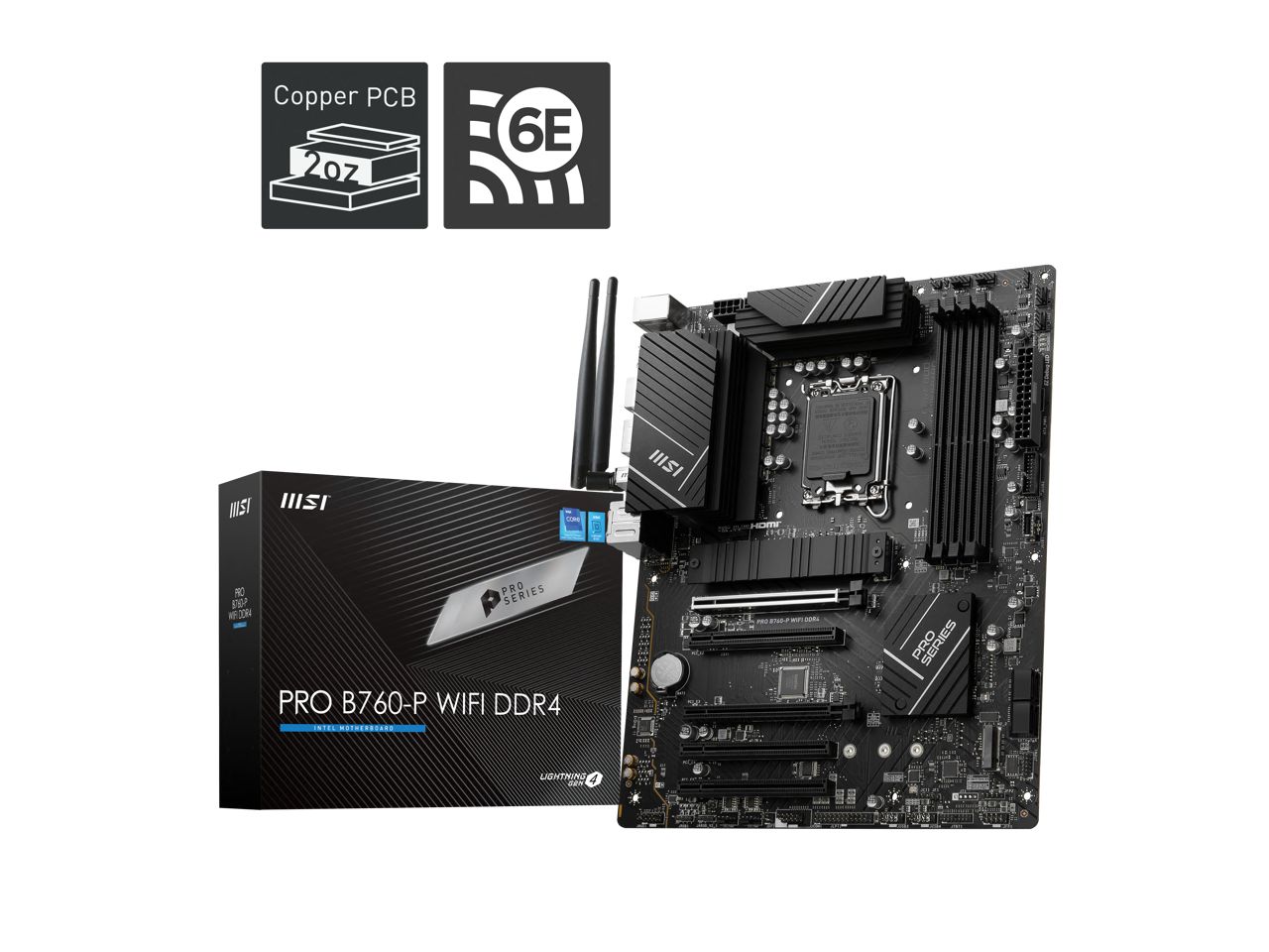 MSI PRO B760-P WIFI DDR4 LGA 1700 第 12 第 13 世代 SATA 6Gb|s マザーボード