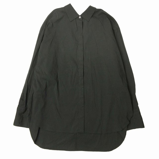 IHATOV◆バックリボン/長袖ブラウス/FREE/コットン/BLK/IH06-23SS-22811 23SS イーハトーブ IHATOV オーバーサイズ バックリボン