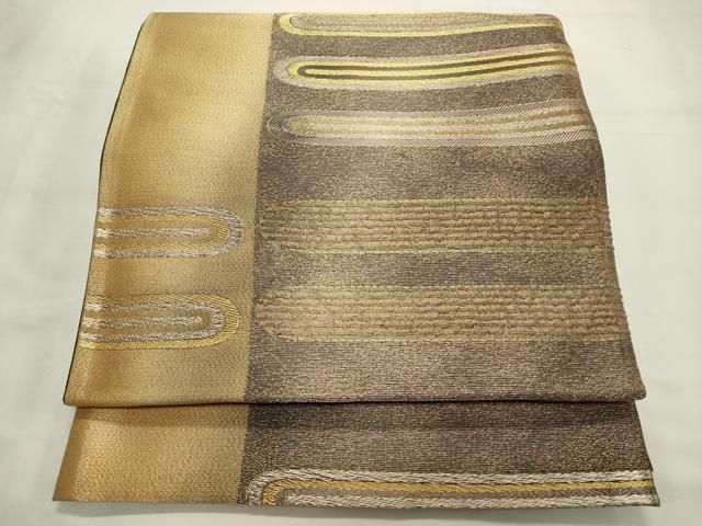 平和屋着物◎六通柄袋帯 唐織 献上霞文様 金銀糸 正絹 逸品 CAAV0180qe  