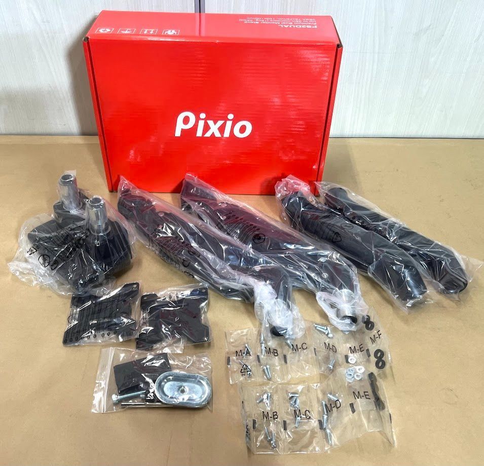 開封済・未使用品】 Pixio PS2D モニターアーム デュアル 黒 ブラック